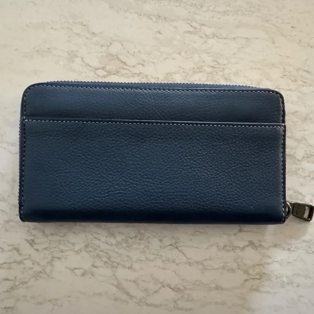 Coach Deep Blue Accordion Long Wallet